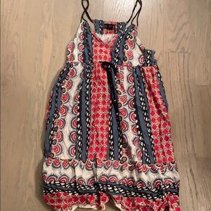 red white and blue flowy dress